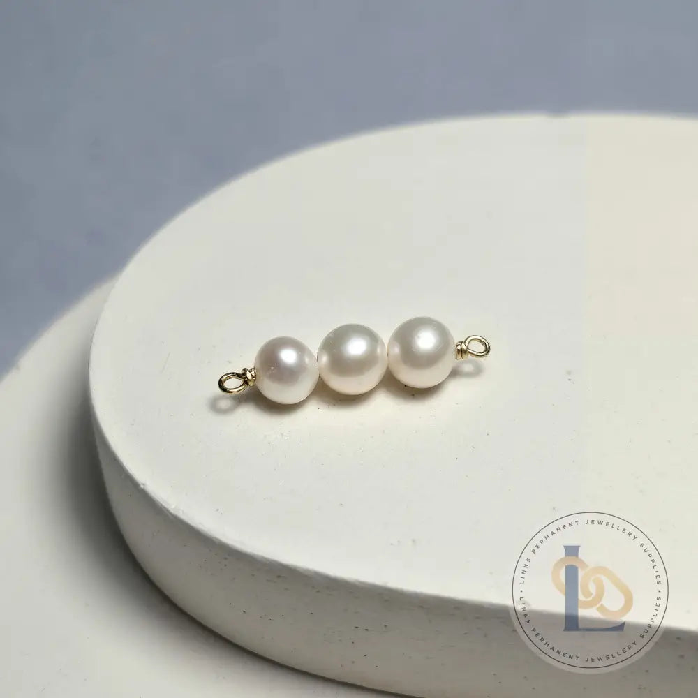 3 Freshwater Pearl Connector Charm