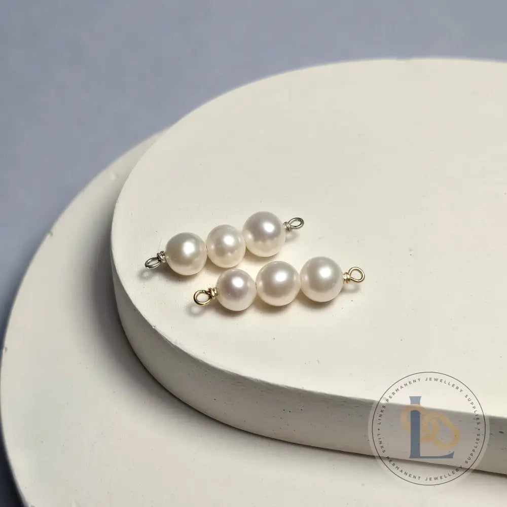 3 Freshwater Pearl Connector Charm