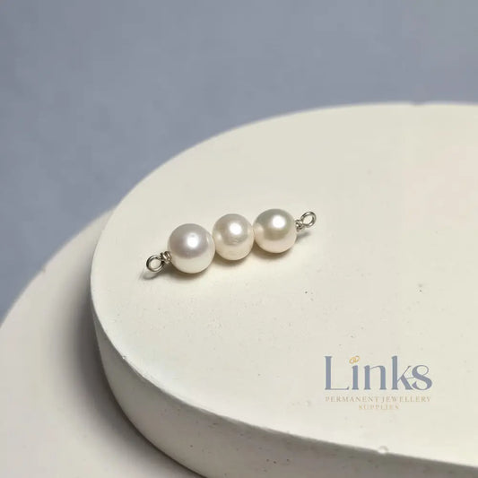 3 Freshwater Pearl Connector Charm