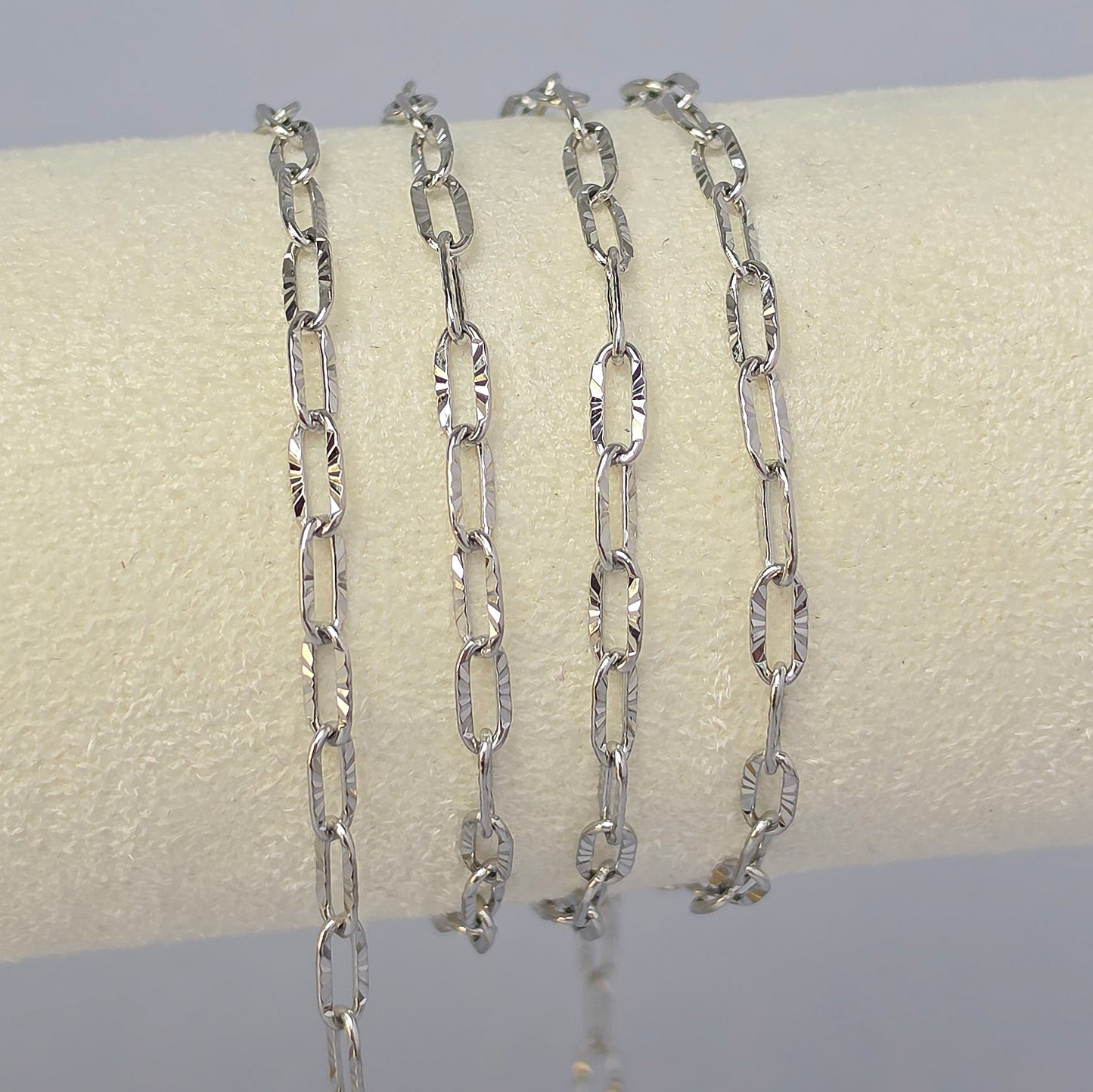 3.4mm PVD Stainless Steel Sunburst Paperclip Chain