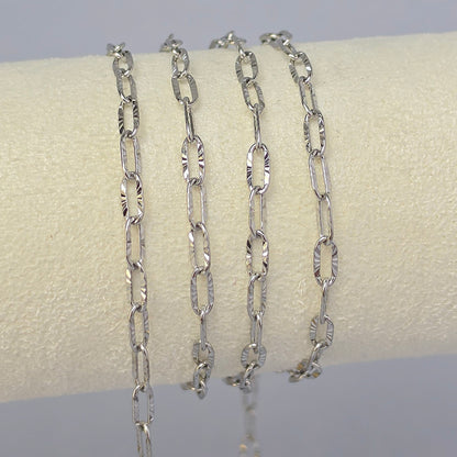 3.4mm PVD Stainless Steel Sunburst Paperclip Chain
