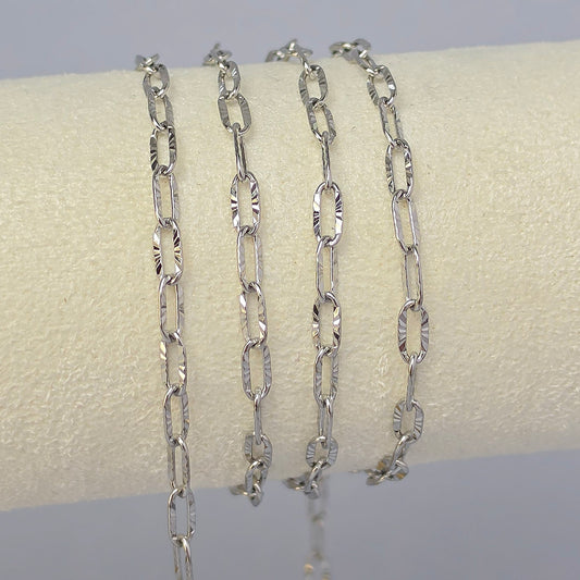 3.4mm PVD Stainless Steel Sunburst Paperclip Chain