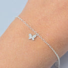 Sterling Silver Cubic Zirconia Dainty Butterfly