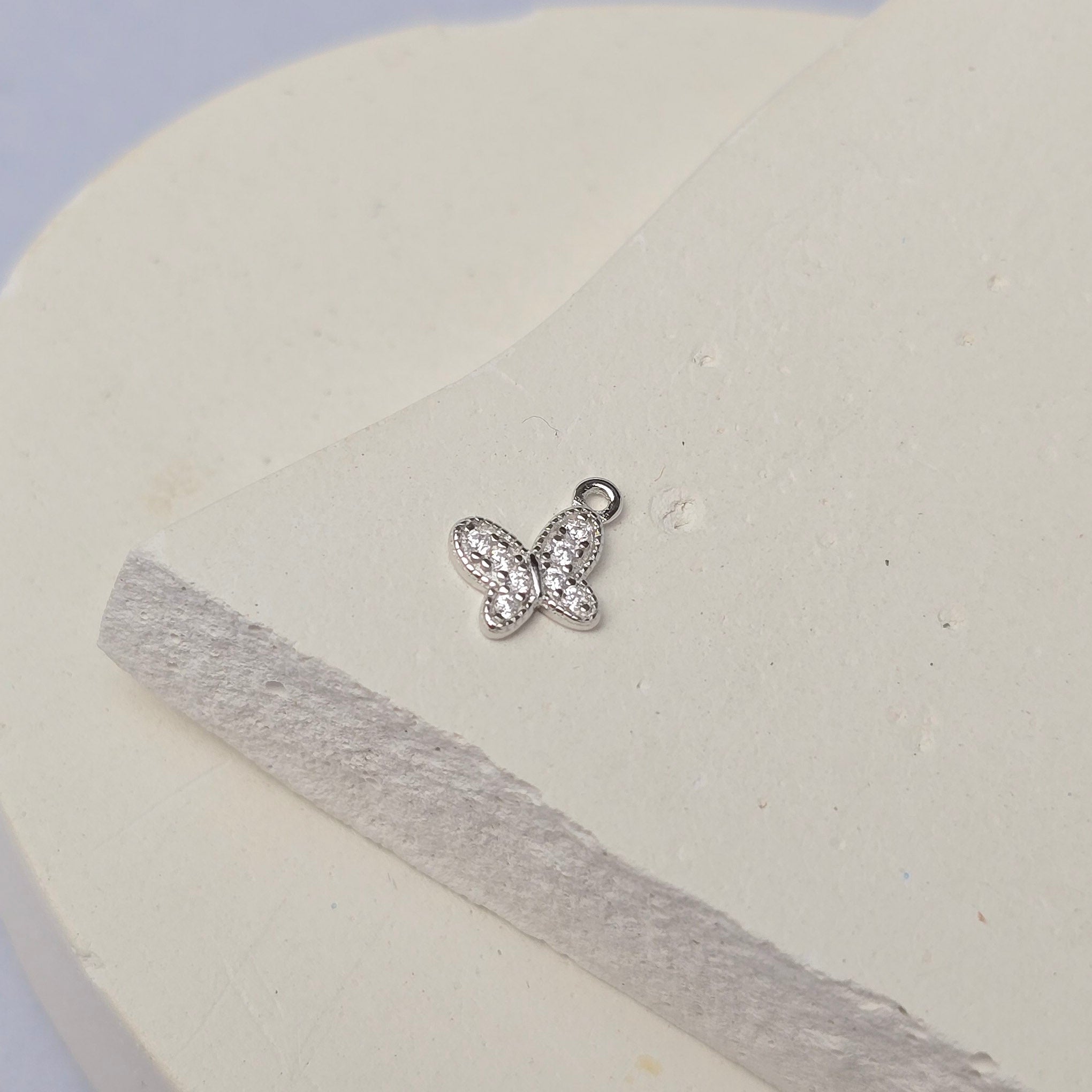 Sterling Silver Cubic Zirconia Dainty Butterfly