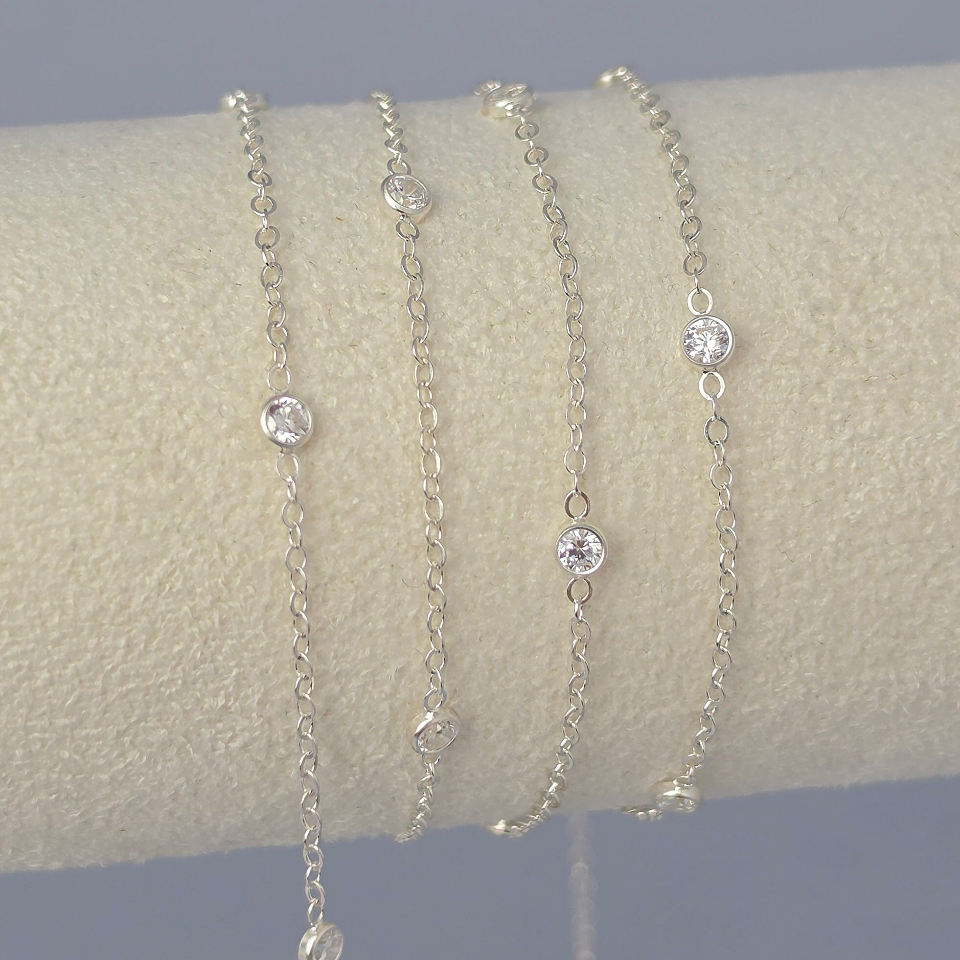 1.7mm Flat Cable Cubic Zirconia Chain