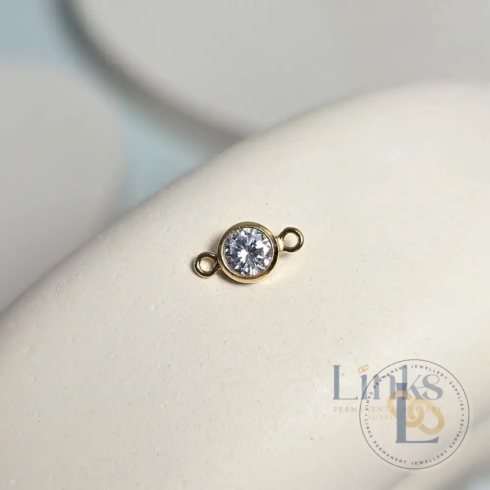4mm Gold Filled Birthstone Connector Charm - Links Permanent Jewellery Supplies