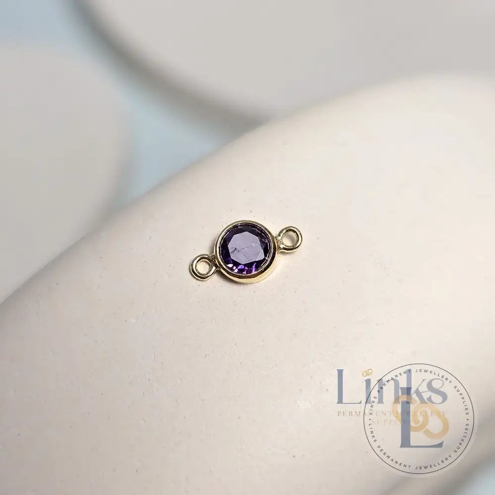 4mm Gold Filled Birthstone Connector Charm - Links Permanent Jewellery Supplies