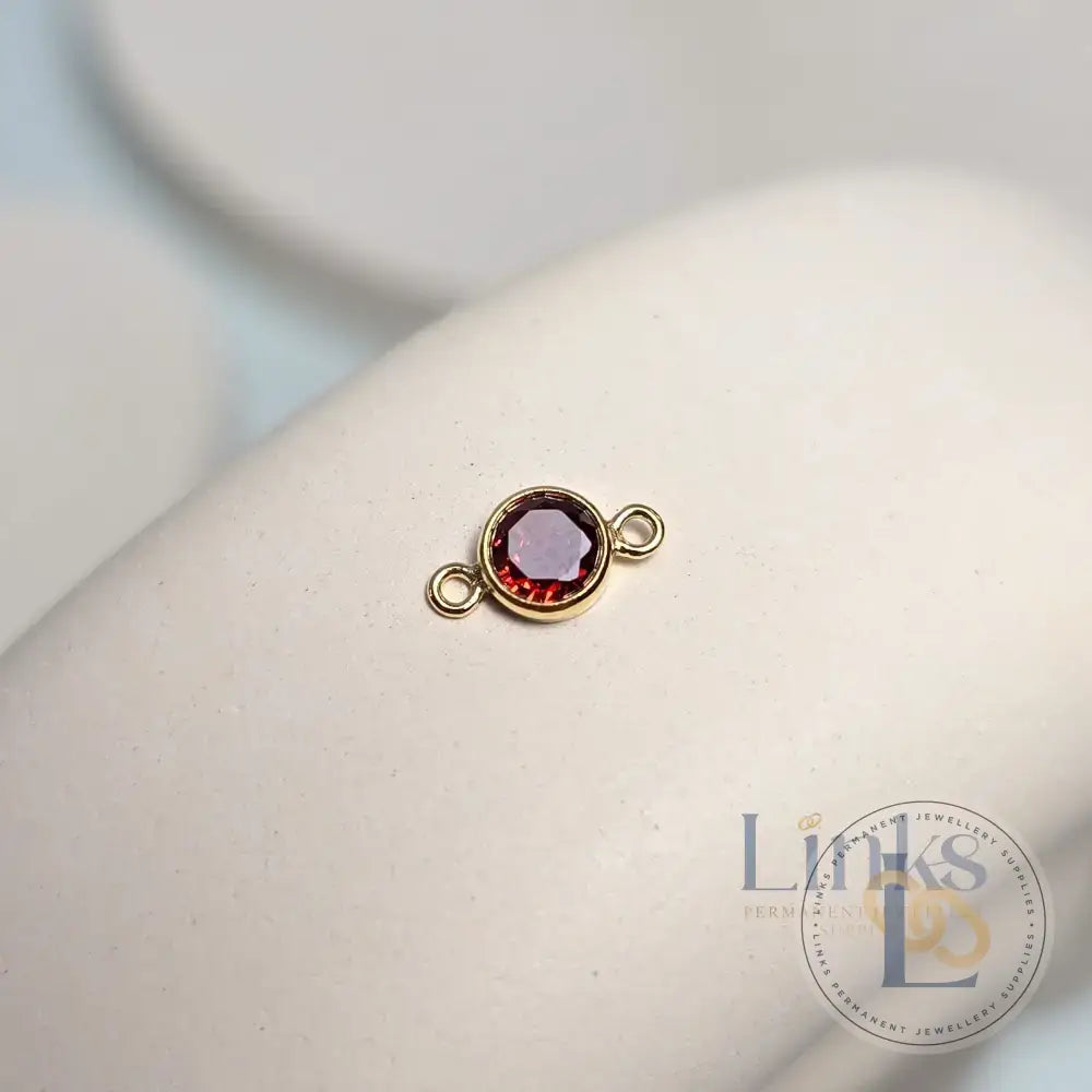 4mm Gold Filled Birthstone Connector Charm - Links Permanent Jewellery Supplies