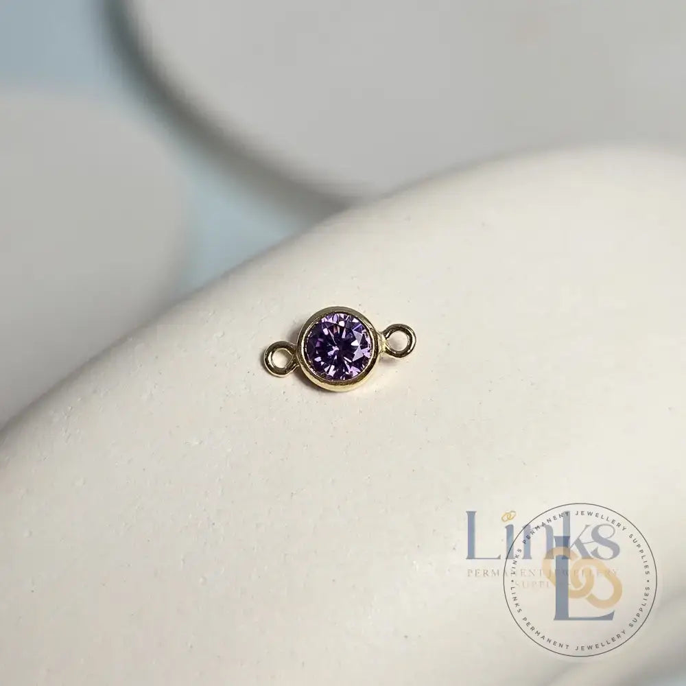 4mm Gold Filled Birthstone Connector Charm - Links Permanent Jewellery Supplies