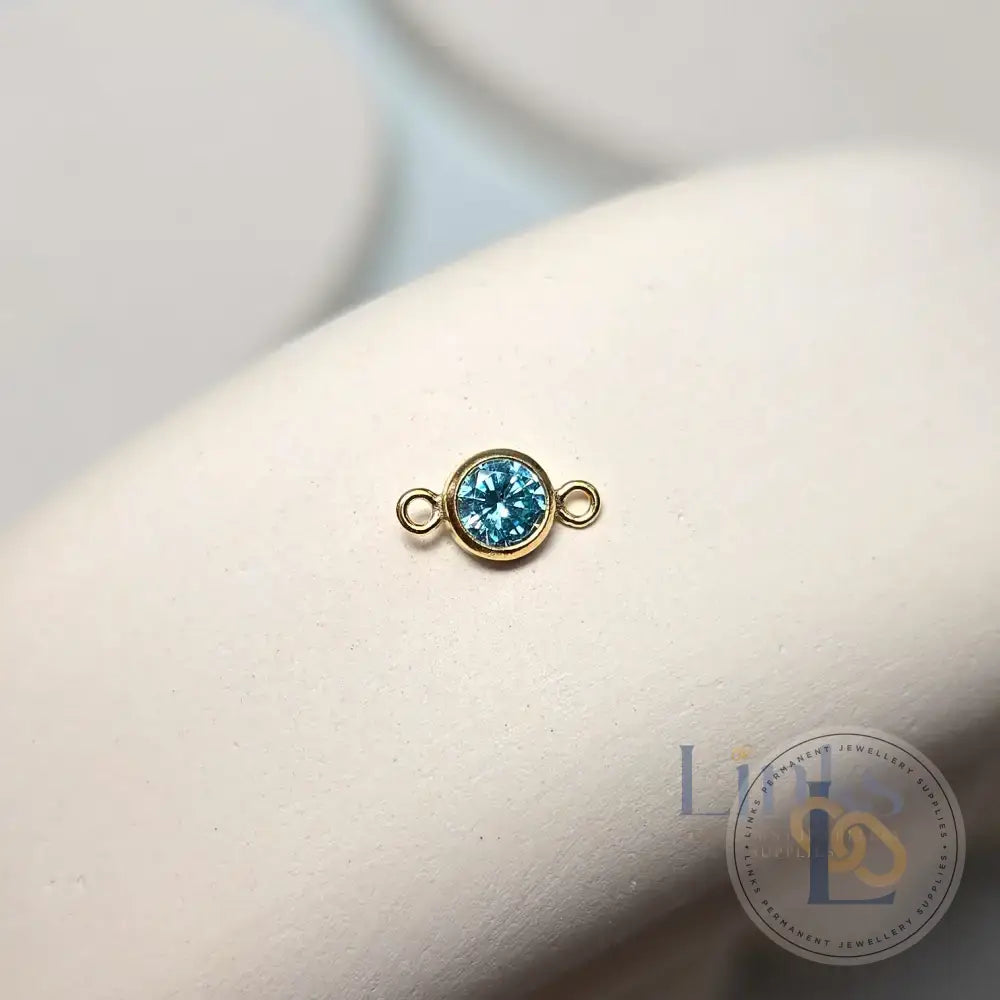 4mm Gold Filled Birthstone Connector Charm - Links Permanent Jewellery Supplies