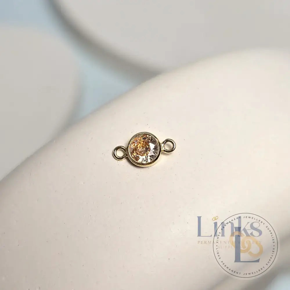 4mm Gold Filled Birthstone Connector Charm - Links Permanent Jewellery Supplies