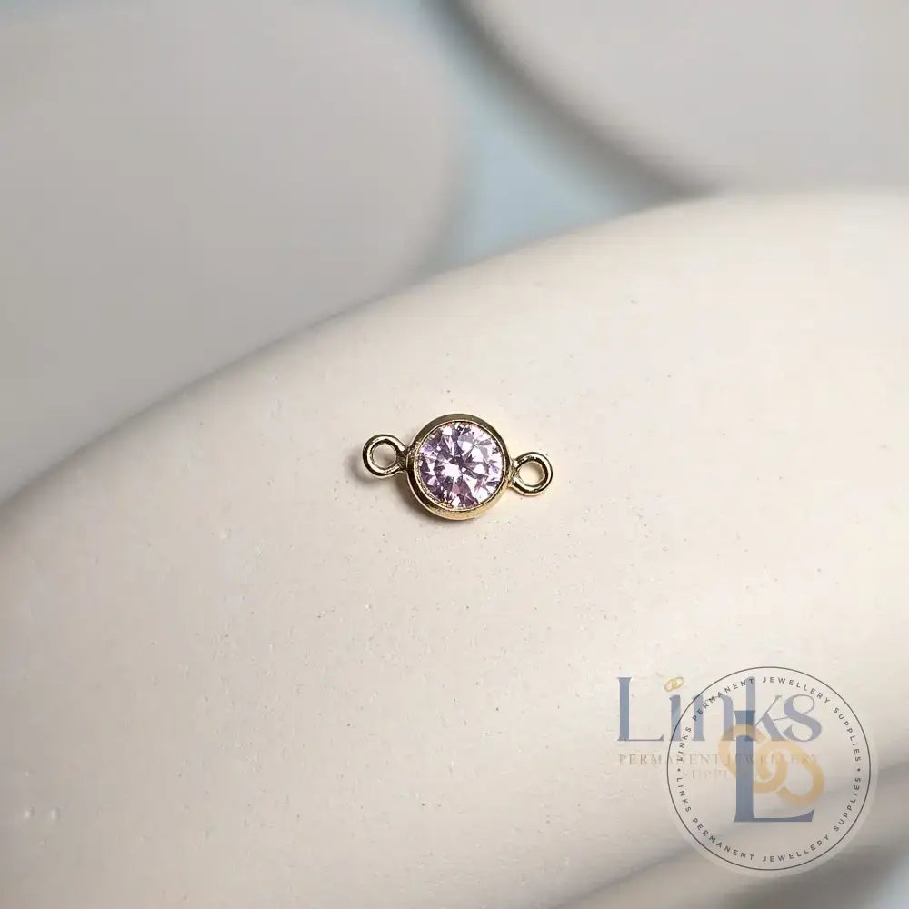 4mm Gold Filled Birthstone Connector Charm - Links Permanent Jewellery Supplies