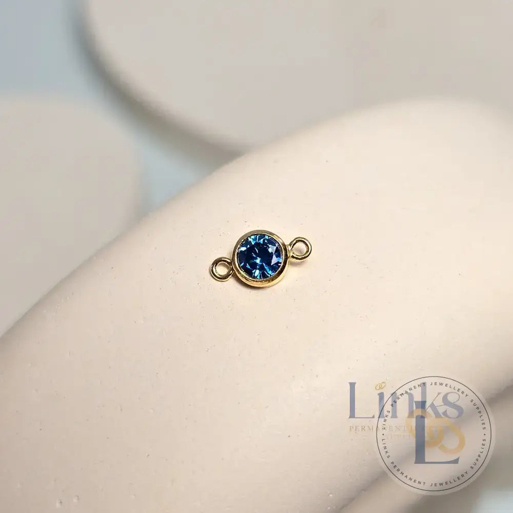 4mm Gold Filled Birthstone Connector Charm - Links Permanent Jewellery Supplies