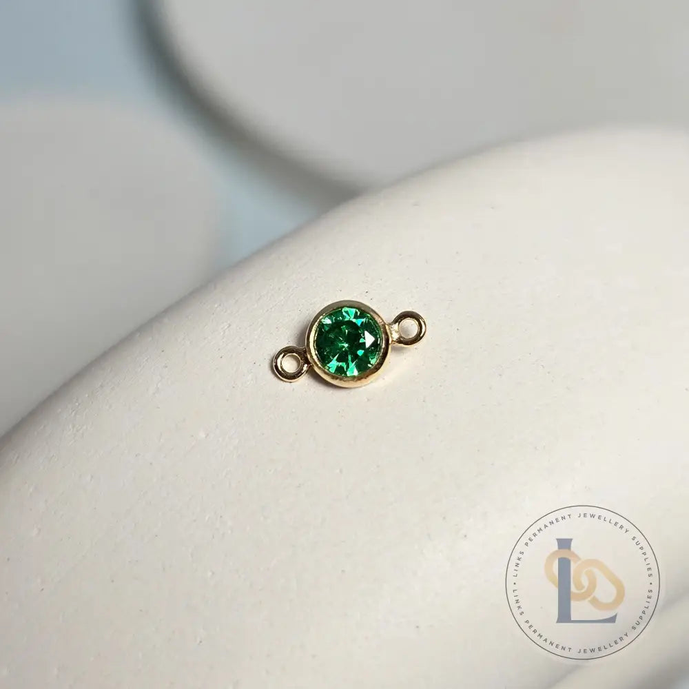 4mm Sterling Silver Birthstone Connector Charm - Links Permanent Jewellery Supplies