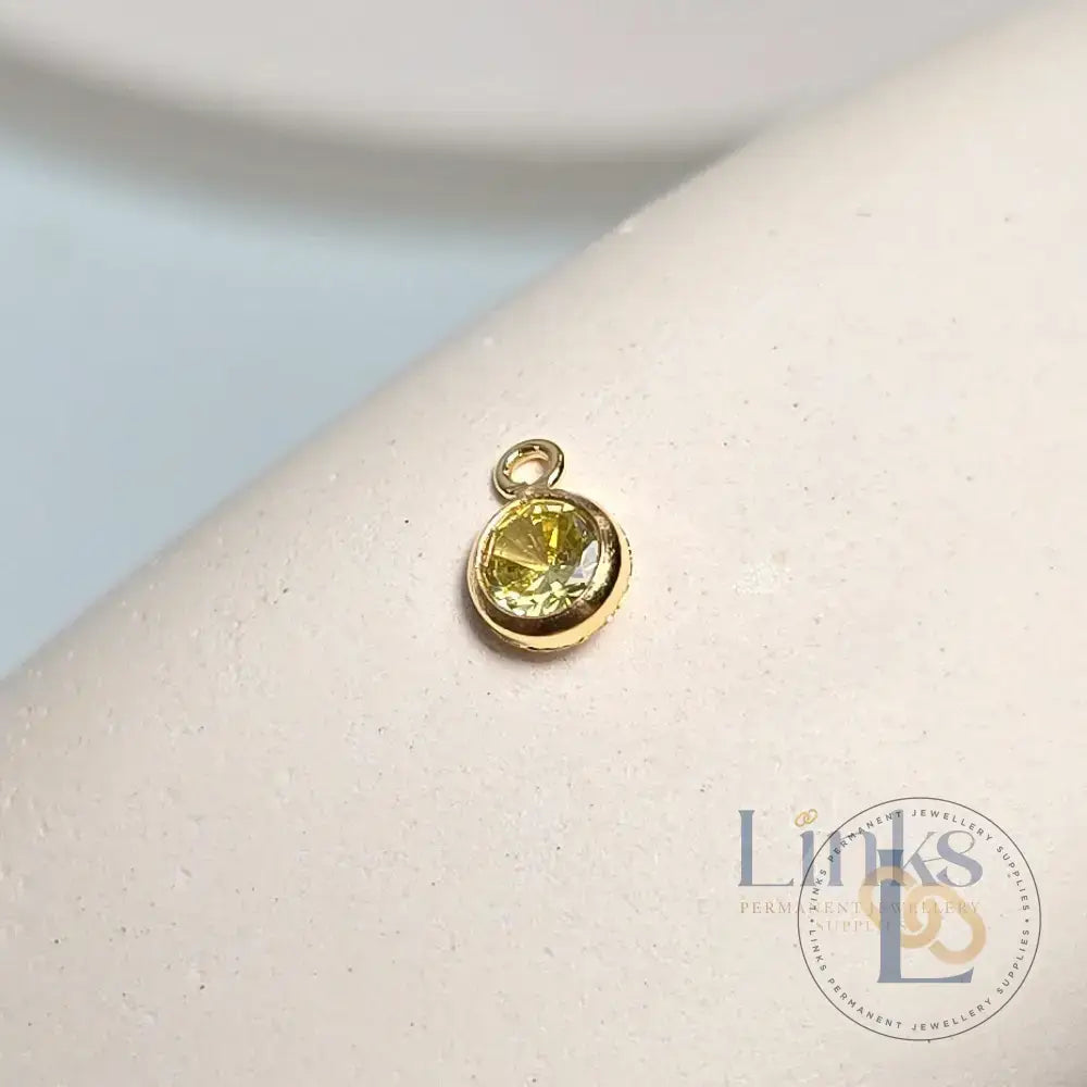 4mm Gold Filled Birthstone Pendant Charm - Links Permanent Jewellery Supplies