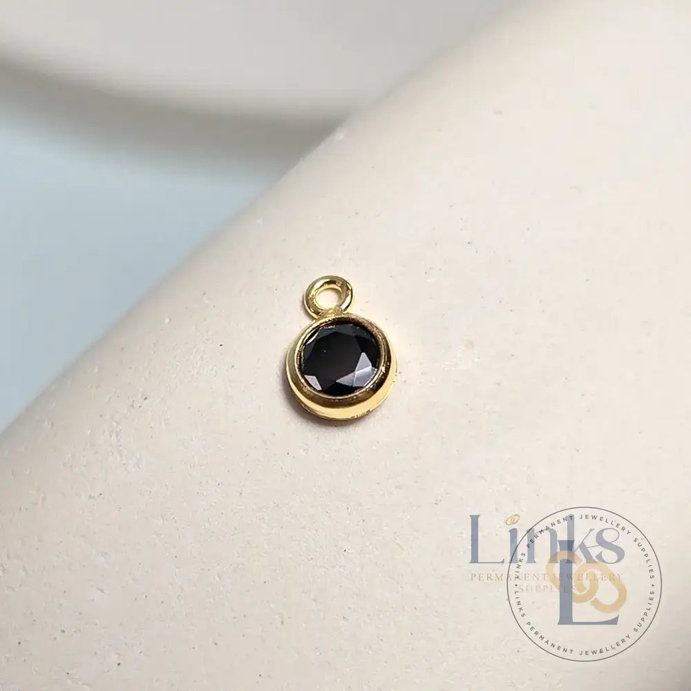 4mm Gold Filled Birthstone Pendant Charm - Links Permanent Jewellery Supplies