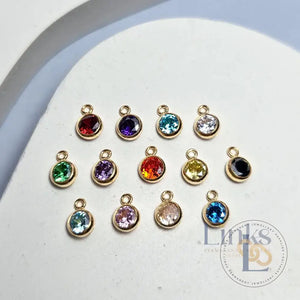 4Mm Gold Filled Birthstone Pendant Charm Full Set Of 13 Connector Charms