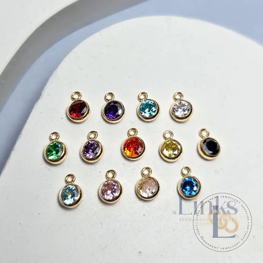 4Mm Gold Filled Birthstone Pendant Charm Full Set Of 13 Connector Charms