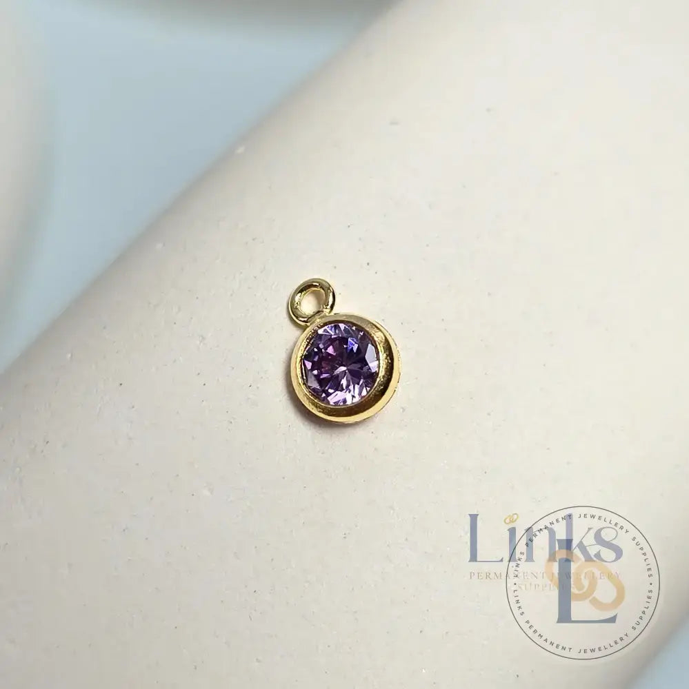 4mm Gold Filled Birthstone Pendant Charm - Links Permanent Jewellery Supplies