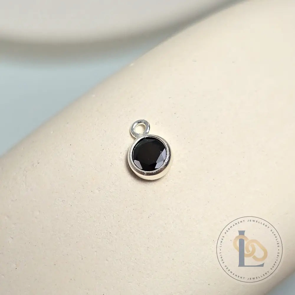 4mm Sterling Silver Birthstone Pendant Charm - Links Permanent Jewellery Supplies