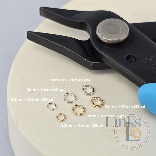 925 Sterling Silver & 14k Gold Filled Jump Rings 2.3mm (26 Ga) - 20 pack