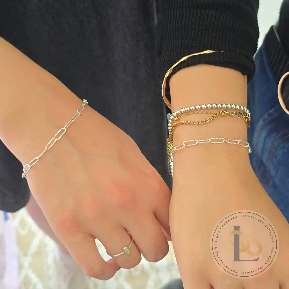 4.15mm Textured Paperclip Chain