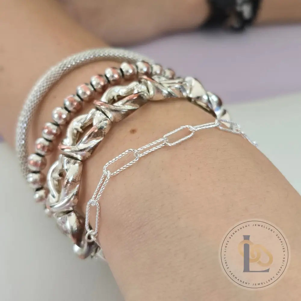 4.15mm Textured Paperclip Chain