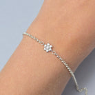 Sterling Silver Cubic Zirconia Flower Connector