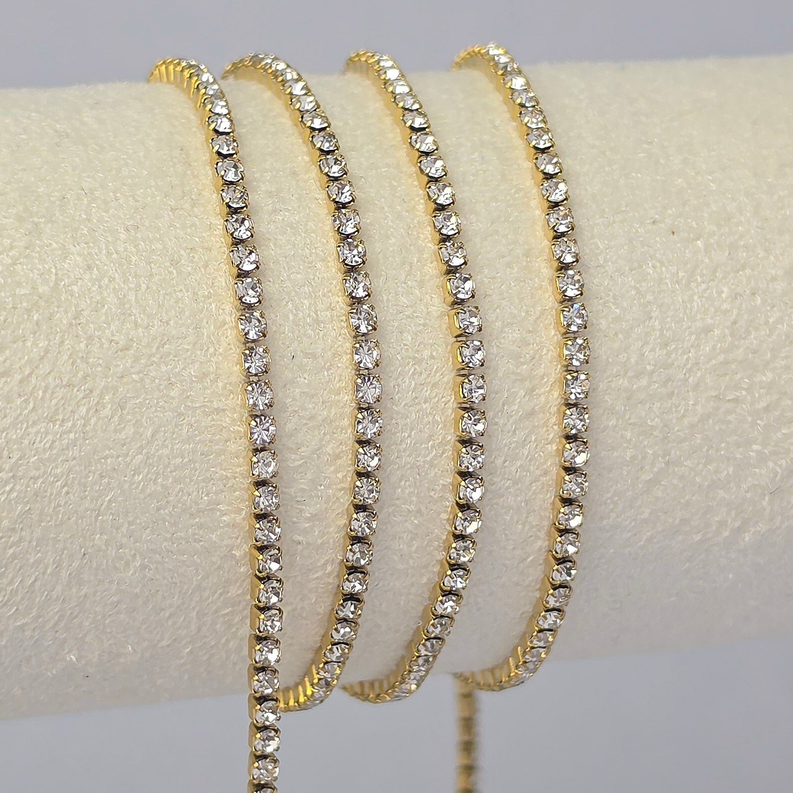 2mm PVD Stainless Steel Tennis Chain - 14K Gold PVD / 1 Meter