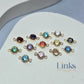 4MM Gold Filled Birthstone Connector Charm Full Set Of 13 Charms