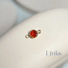4mm Gold Filled Birthstone Connector Charm - Links Permanent Jewellery Supplies