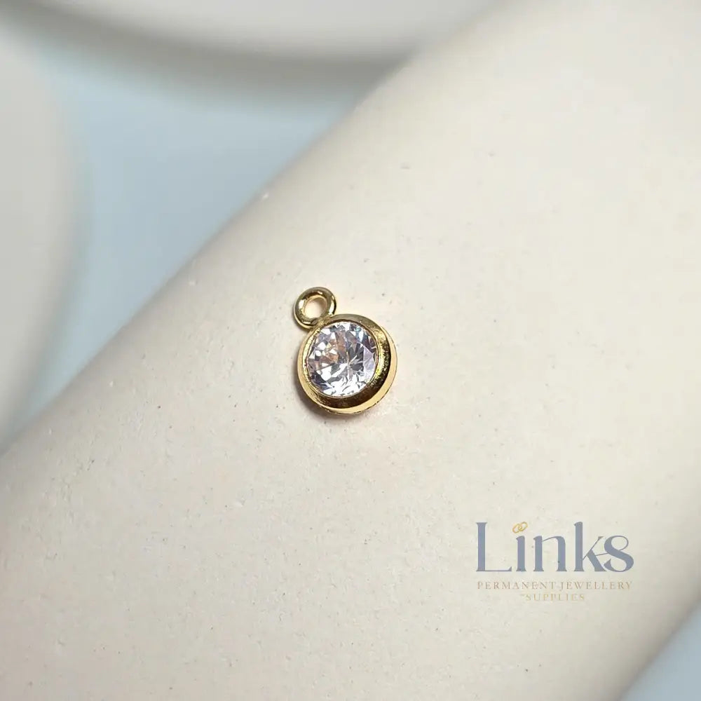4mm Gold Filled Birthstone Pendant Charm - Links Permanent Jewellery Supplies