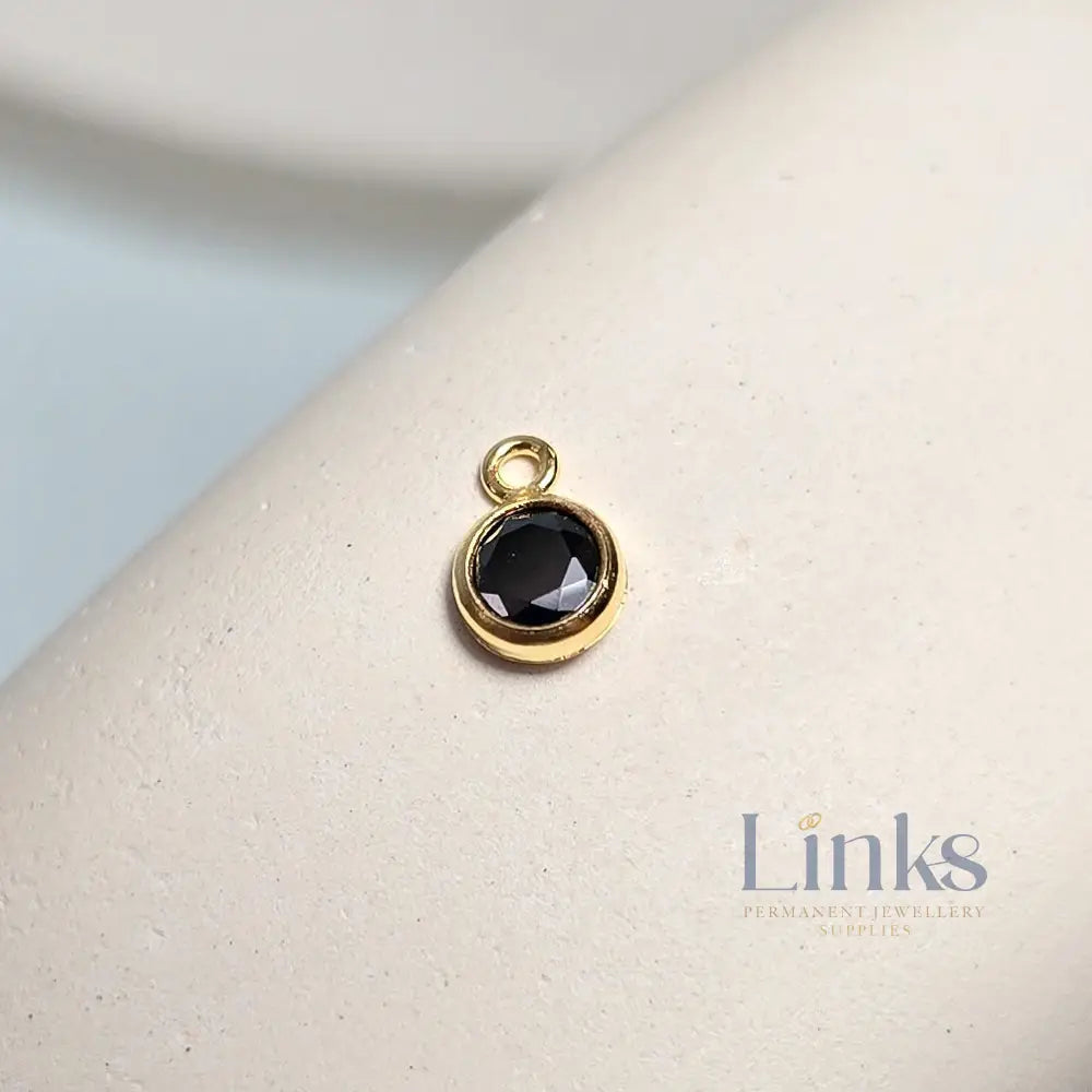 4mm Gold Filled Birthstone Pendant Charm - Links Permanent Jewellery Supplies