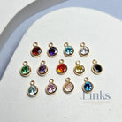 4Mm Gold Filled Birthstone Pendant Charm Full Set Of 13 Connector Charms
