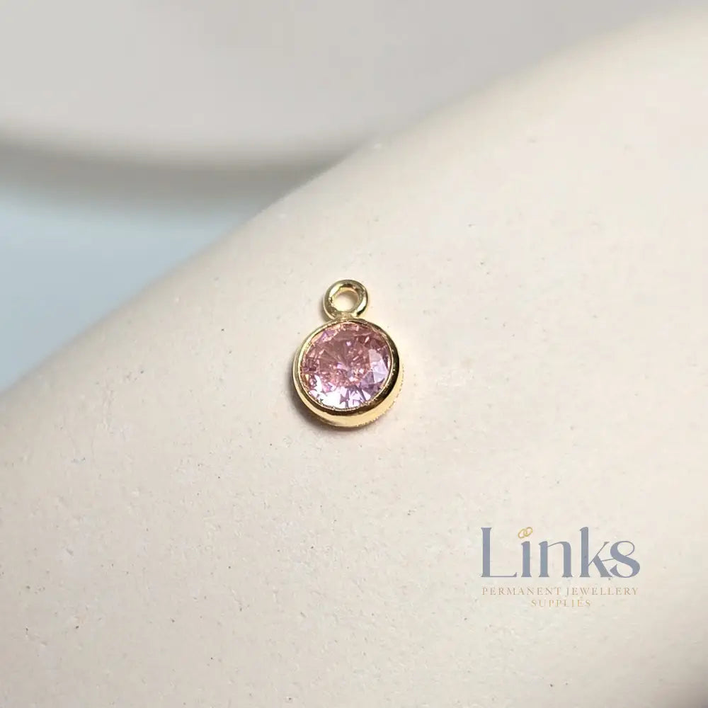 4mm Gold Filled Birthstone Pendant Charm - Links Permanent Jewellery Supplies