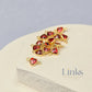 4mm Heart Birthstone Connector Charm 14k Gold Filled / January - Garnet