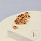 4mm Heart Birthstone Connector Charm 14k Gold Filled / January - Garnet