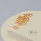 4mm Heart Birthstone Connector Charm 14k Gold Filled / October - Pink Tourmaline