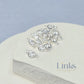 4mm Heart Birthstone Connector Charm Sterling silver / April - Crystal
