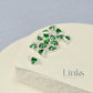 4mm Heart Birthstone Connector Charm Sterling silver / May - Emerald Green