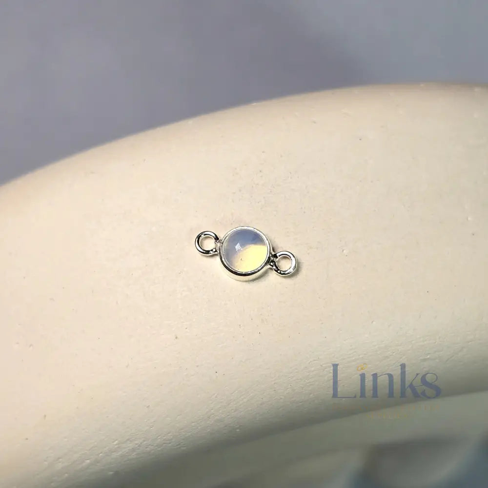 4Mm Moonstone Connector Sterling Silver