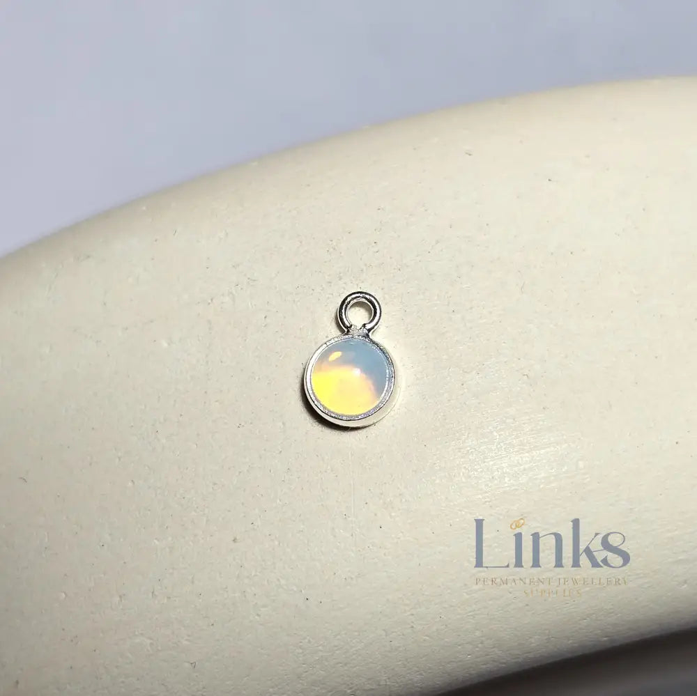 4Mm Moonstone Pendant Charm Sterling Silver