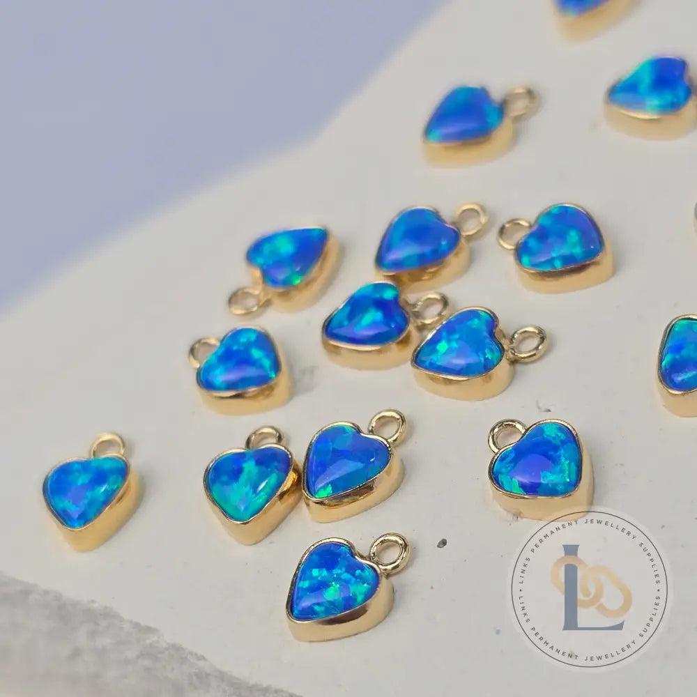4mm Opal Heart Charm