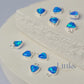 4mm Opal Heart Charm Sterling Silver / Blue