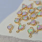 4mm Opal Heart Connector Charm