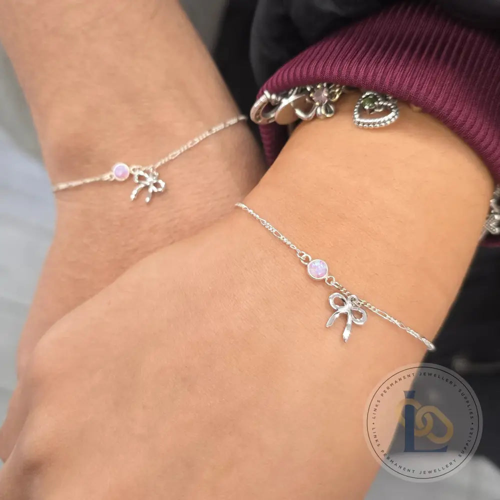 4mm Pink Opal Connector Charm