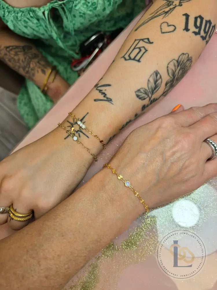 4Mm Pink Opal Connector Charm