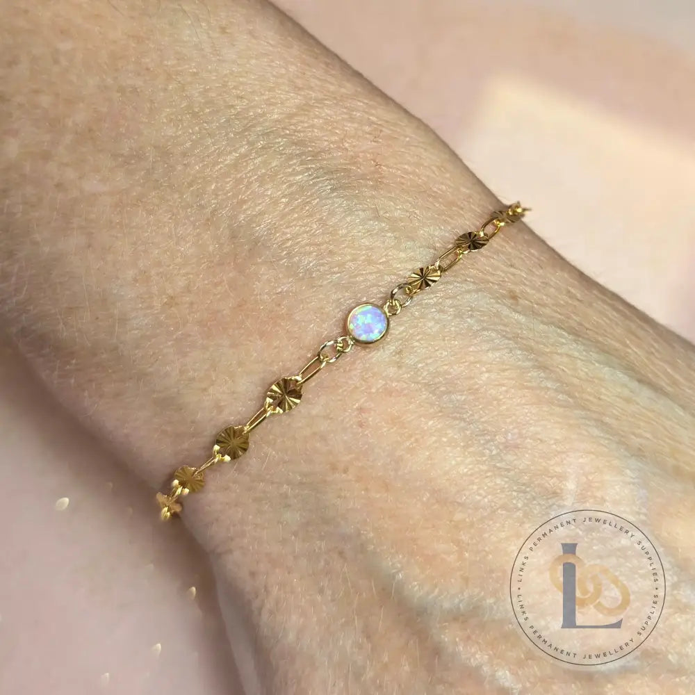 4Mm Pink Opal Connector Charm