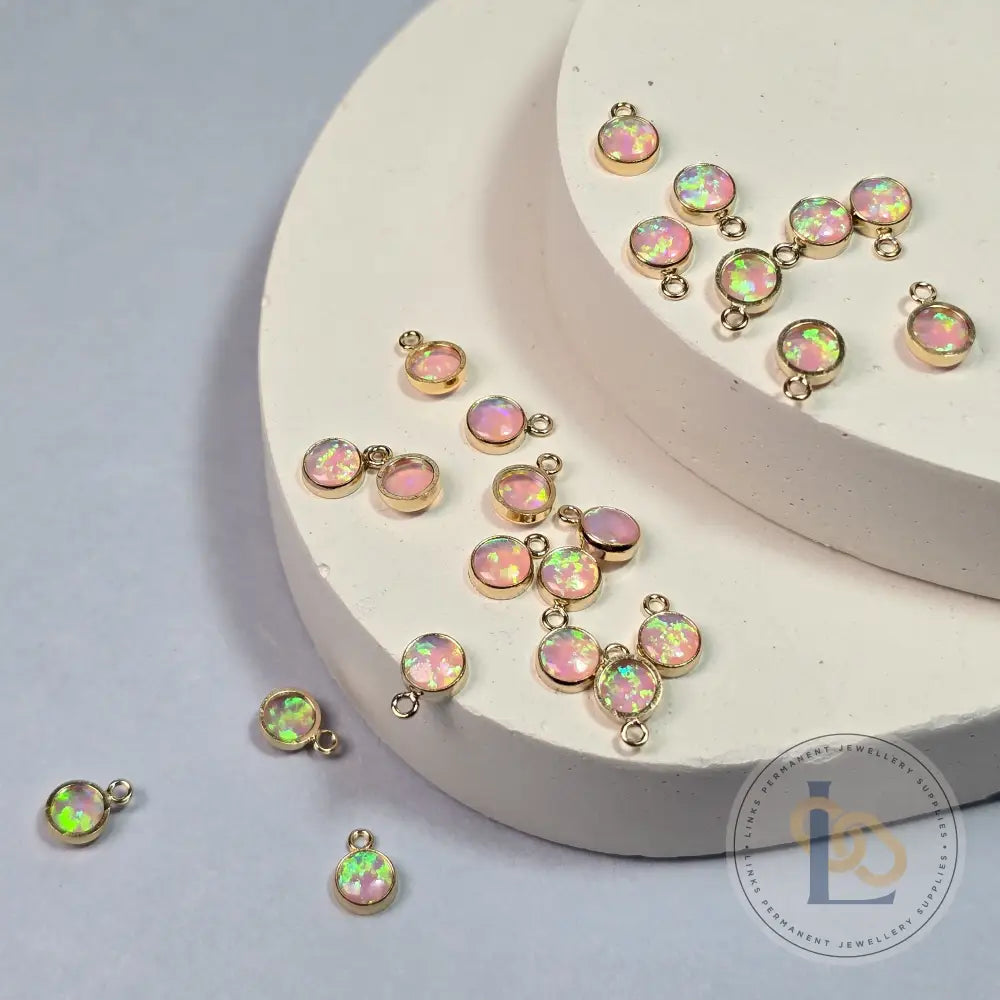 4Mm Pink Opal Pendant Charm