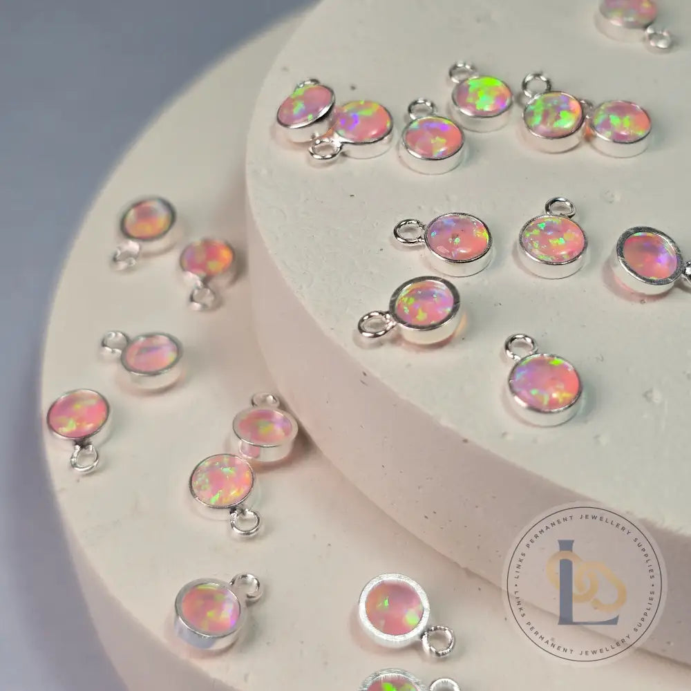 4Mm Pink Opal Pendant Charm